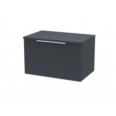Hudson Reed 600mm Wall Hung Single Drawer Vanity & Worktop Satin Anthracite DFF1494W
