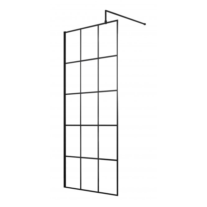Hudson Reed  700mm  Black Framed Wetroom Screen