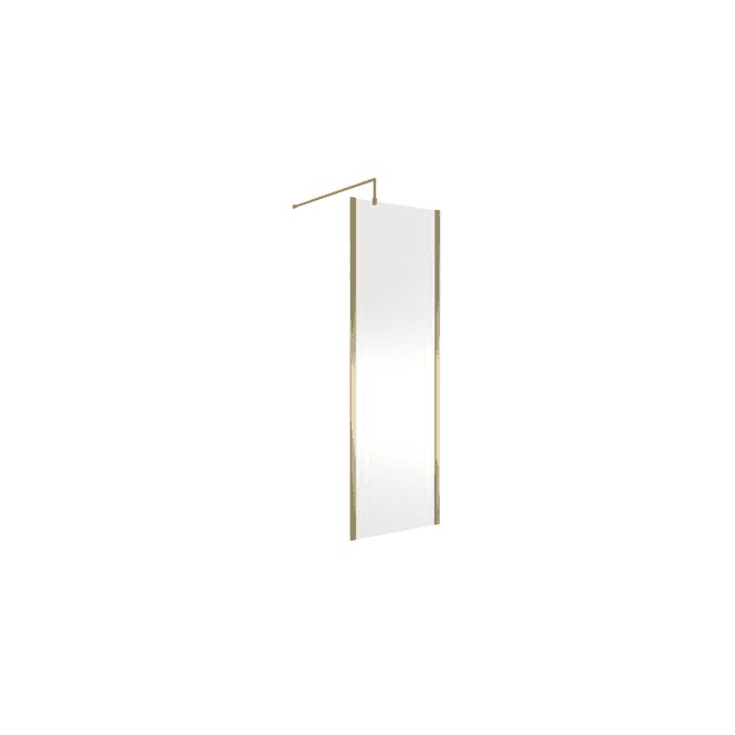 Hudson Reed  700mm Outer Framed Wetroom Screen with Support Bar Brushed Brass WRSOBB70