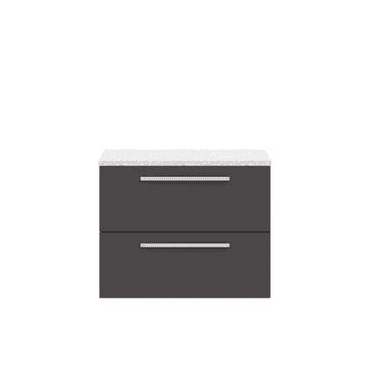 Hudson Reed 720mm Cabinet & Sparkling White Worktop Grey Gloss QUA006LSW