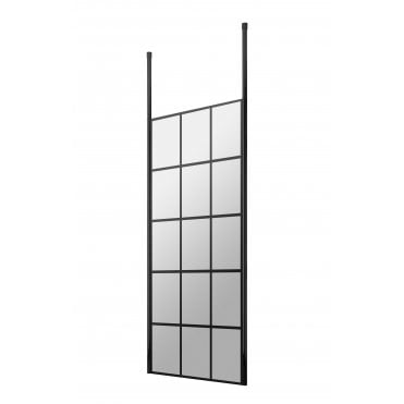 Hudson Reed 760mm Blacked Framed Screen With Ceiling Posts