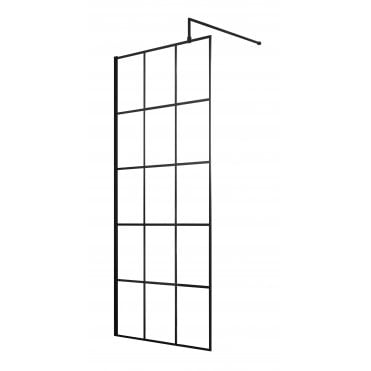 Hudson Reed 800mm Black Framed Wetroom Screen
