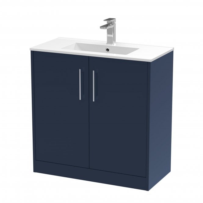 Hudson Reed  800mm Floor Standing 2 Door Vanity & Basin 2 Electric Blue JNU1705B