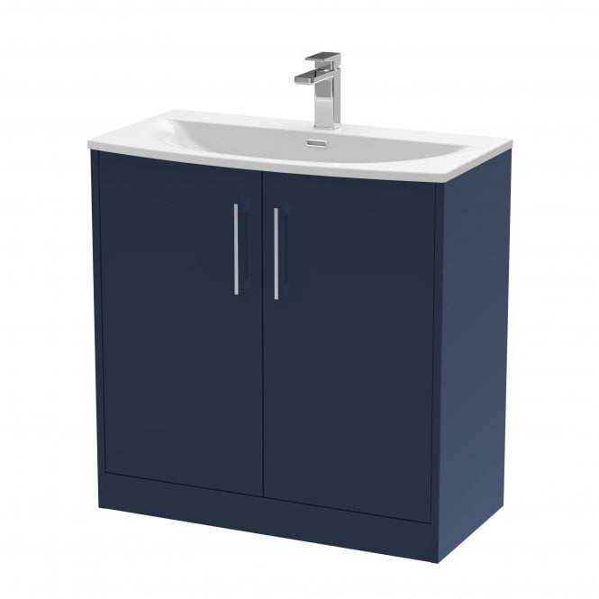Hudson Reed  800mm Floor Standing 2 Door Vanity & Basin 4 Electric Blue JNU1705G