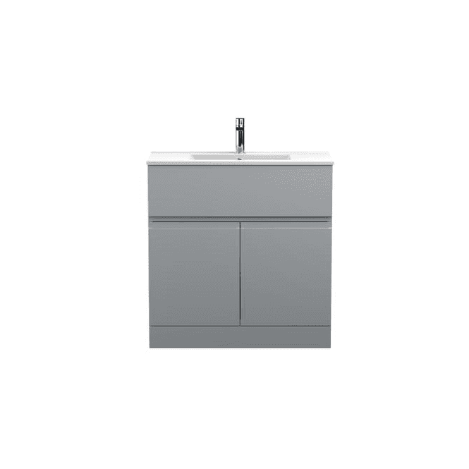 Hudson Reed  800mm Floor Standing 2-Door Vanity Unit & Basin 2 Satin Grey URB205B