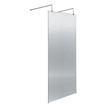 Hudson Reed 800mm Fluted Wetroom Scren with Arms & Feet Chrome WRAF19580