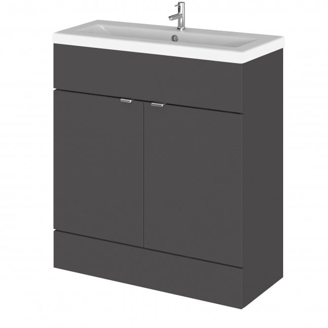 Hudson Reed  800mm Vanity Unit & Ceramic Basin Gloss Grey CBI928A
