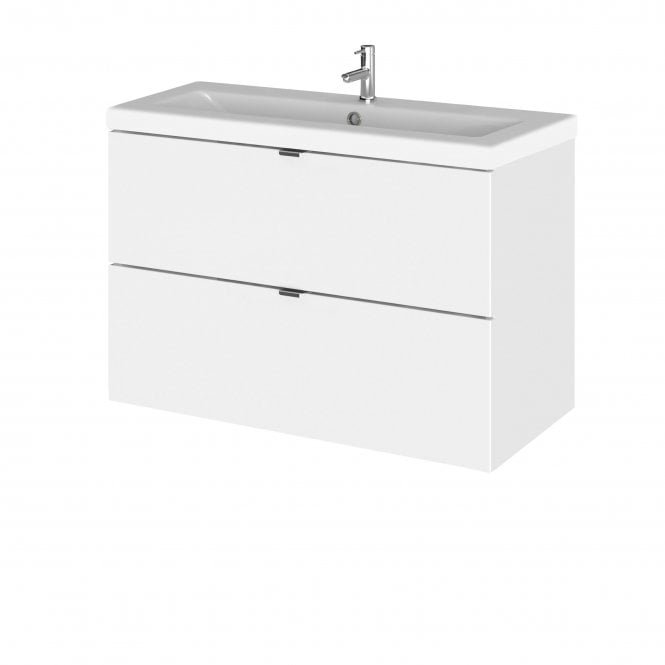 Hudson Reed  800mm Vanity Unit & Ceramic Basin Gloss White CBI131A