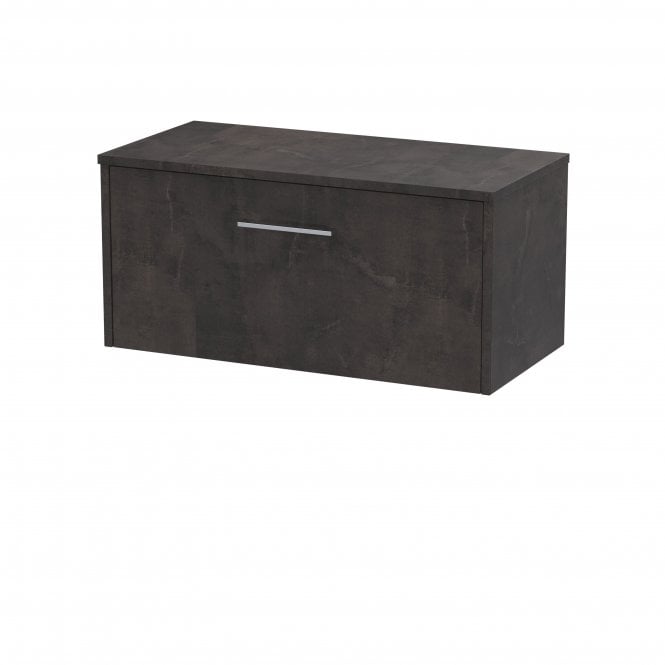 Hudson Reed  800mm Wall Hung 1 Drawer Vanity & Worktop Metallic Slate JNU2625W