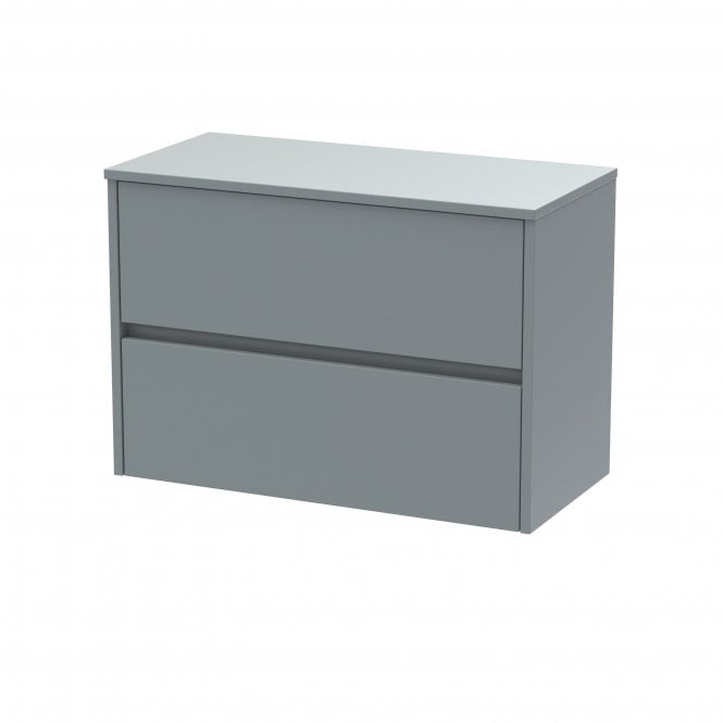 Hudson Reed  800mm Wall Hung 2 Drawer Unit & Worktop Coastal Grey HAV2306W
