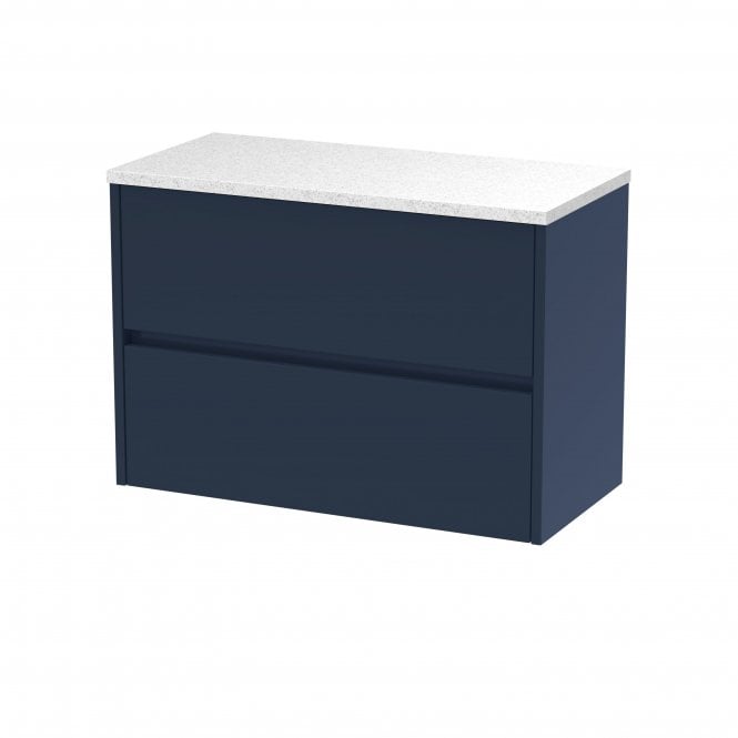 Hudson Reed  800mm Wall Hung 2 Drawer Unit & Worktop Electric Blue HAV1706LSW