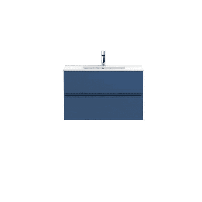 Hudson Reed  800mm Wall Hung 2-Drawer Vanity Unit & Basin 2 Satin Blue URB306B