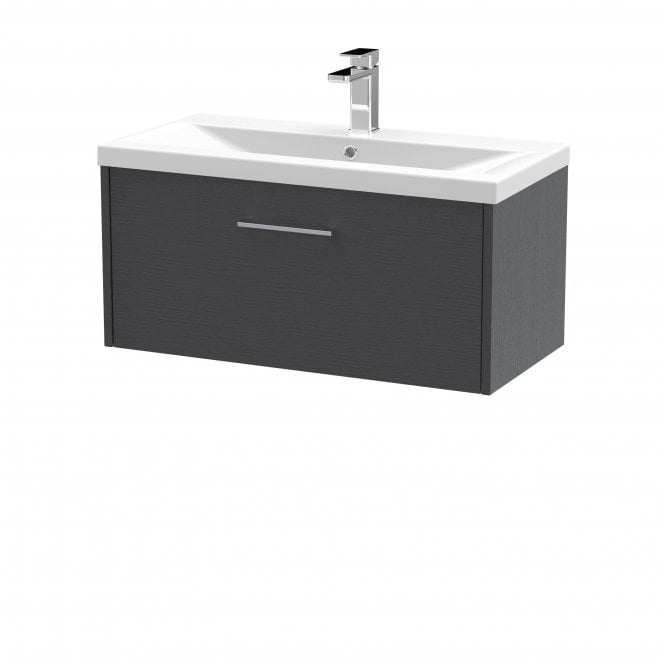 Hudson Reed  800mm Wall Hung Single Drawer Vanity & Basin 1 Graphite Grey JNU2225A