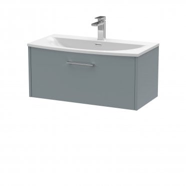 Hudson Reed 800mm Wall Hung Single Drawer Vanity & Basin 4 Coastal Grey JNU2325G