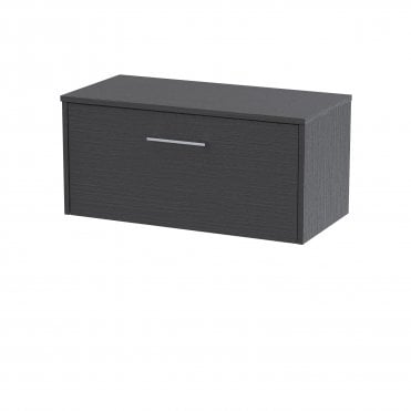 Hudson Reed 800mm Wall Hung Single Drawer Vanity & Worktop Graphite Grey JNU2225W