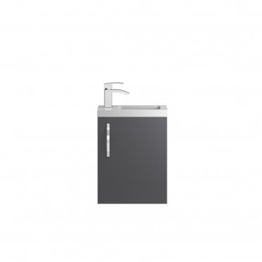 Hudson Reed Apollo Compact Grey Gloss Wall Hung 400mm Cabinet & Basin