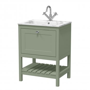 Hudson Reed Bexley 600mm Floor Standing Drawer & Stone Basin 1TH BEX825Q