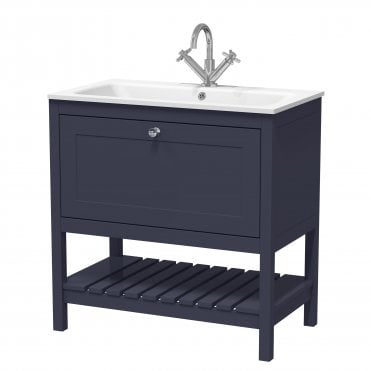 Hudson Reed Bexley 800mm Floor Standing Drawer & Stone Basin 1TH BEX327P