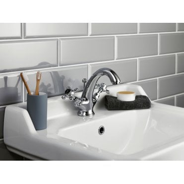 Hudson Reed Black Topaz Crosshead Mono Basin Mixer