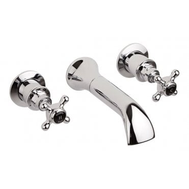 Hudson Reed Black Topaz Crosshead Wall Mounted Bath Spout