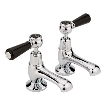 Hudson Reed Black Topaz Lever Basin Taps
