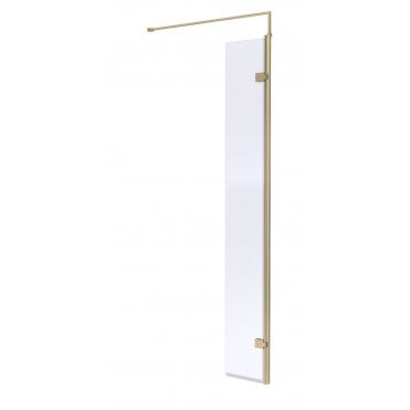 Hudson Reed Brushed Brass Wetroom Hinged Return Screen 300mm