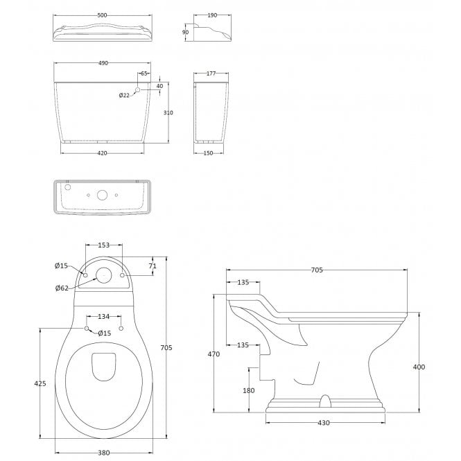 Hudson Reed Close Coupled Pan & Cistern