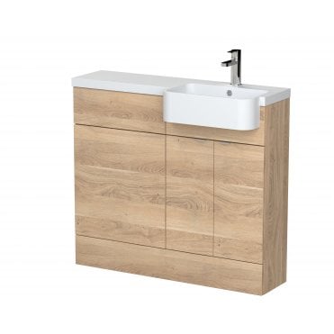 Hudson Reed Fusion 1000mm Combination Unit & Right Hand Semi Recessed Basin CBI3045