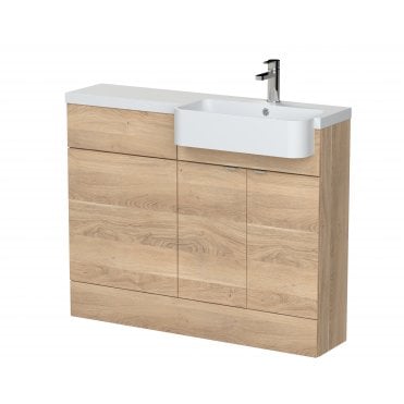 Hudson Reed Fusion 1100mm Combination Unit & Right Hand Semi Recessed Basin CBI3047