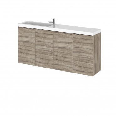 Hudson Reed Fusion Driftwood Wall Hung 1200mm Vanity Unit & Basin - Compact