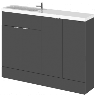 Hudson Reed Fusion Gloss Grey 1200mm Combination - Compact