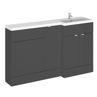 Hudson Reed Fusion Gloss Grey 1500mm Right Hand Combination