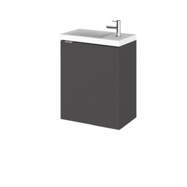 Hudson Reed Fusion Gloss Grey 400mm Wall Hung Vanity Unit & Basin