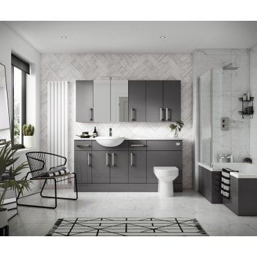 Hudson Reed Fusion Gloss Grey 500mm Vanity Unit