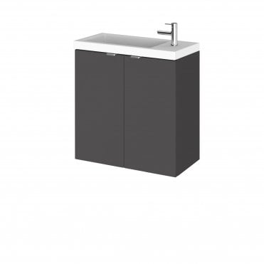 Hudson Reed Hudson Reed Fusion Gloss Grey 500mm Wall Hung Vanity Unit & Basin