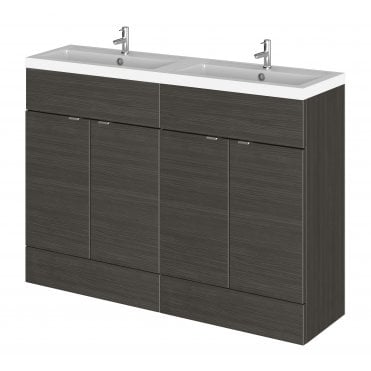 Hudson Reed Fusion Hacienda Black 1200mm Vanity Unit & Double Basin