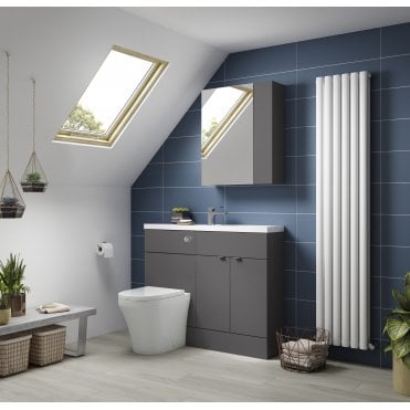 Hudson Reed Gloss Grey 1100mm Combination - Compact