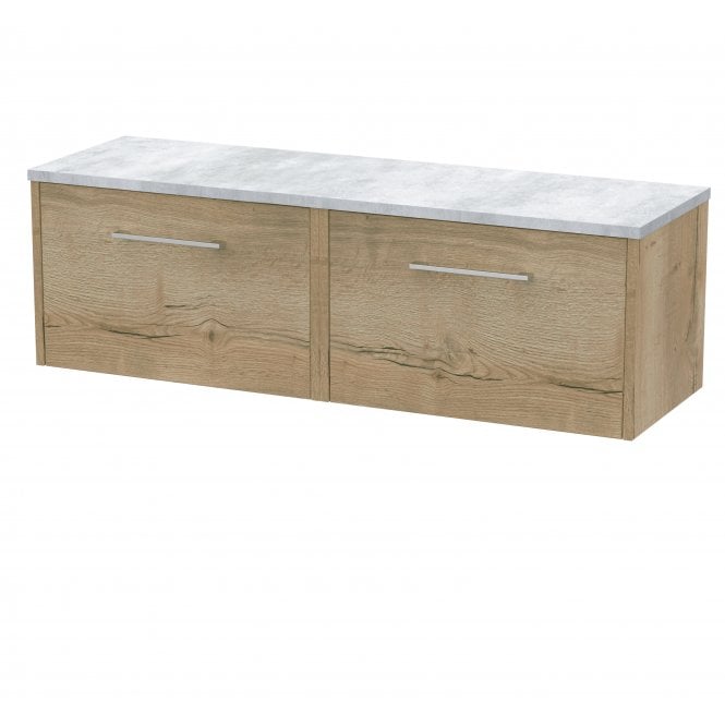 Hudson Reed  Juno 1200 Wall Hung 2-Drawer Vanity & Laminate Worktop JNU1822LBG2