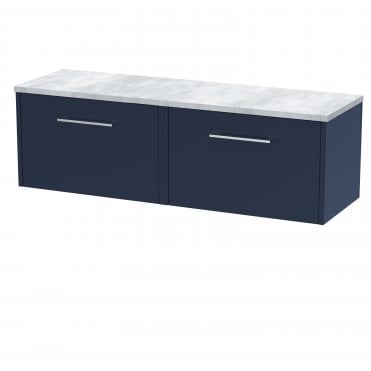 Hudson Reed Juno 1200 Wall Hung 2-Drawer Vanity & Laminate Worktop JNU2922LBG2