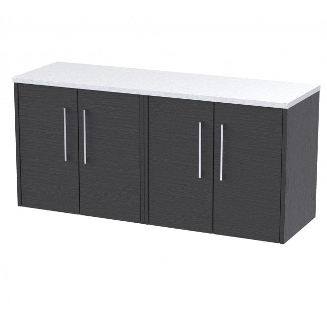Hudson Reed  Juno 1200 Wall Hung 4-Door Vanity & Laminate Worktop JNU2223LSW2