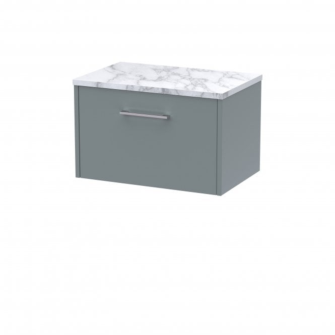 Hudson Reed  Juno 600 Wall Hung Single Drawer Vanity & Laminate Worktop JNU2322LCM