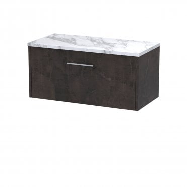 Hudson Reed Juno 800 Wall Hung 1-Drawer Vanity & Laminate Worktop JNU2625LCM