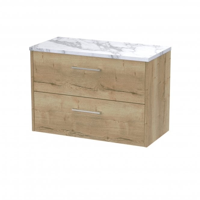 Hudson Reed  Juno 800 Wall Hung 2-Drawer Vanity & Laminate Worktop JNU1826LCM