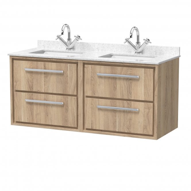 Hudson Reed  Lille 1200mm Wall Hung 4-Drawer Vanity with Marble Worktop Basin LIL3024WS2