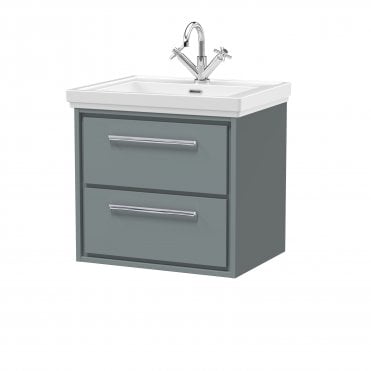Hudson Reed Lille 600mm Wall Hung 2-Drawer Vanity with Basin - 1 Tap Hole LIL2324A