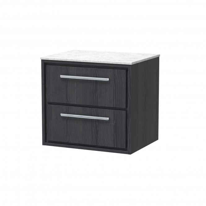 Hudson Reed  Lille 600mm Wall Hung 2-Drawer Vanity with Marble Worktop LIL2224WMT