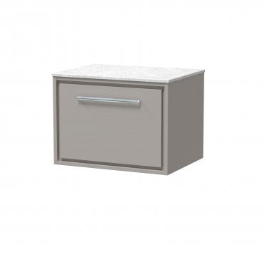 Hudson Reed Lille 600mm Wall Hung Single Drawer Vanity with Marble Worktop LIL3222WMT