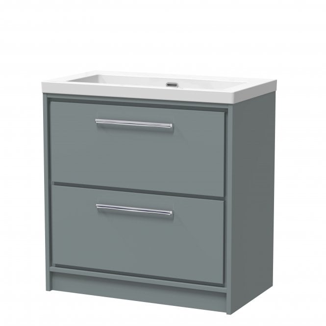 Hudson Reed  Lille 800mm Floor Standing 2-Drawer Vanity with Basin - 0 Tap Hole LIL2335K