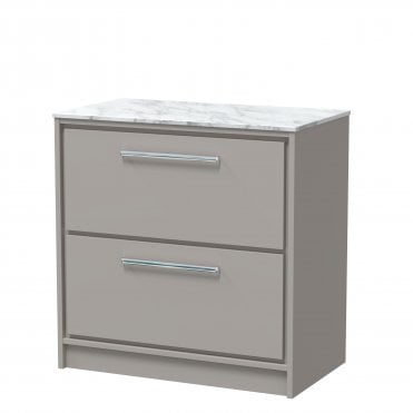 Hudson Reed Lille 800mm Floor Standing 2-Drawer Vanity with Marble Worktop LIL3235CMT