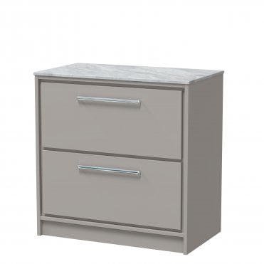 Hudson Reed Lille 800mm Floor Standing 2-Drawer Vanity with Marble Worktop LIL3235GMT